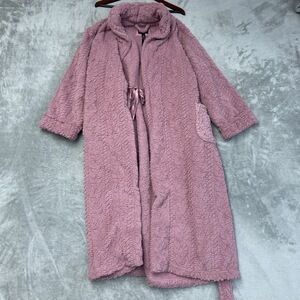 Room Service Women's L/G Cozy Wrap Robe Pink Polyester c0307